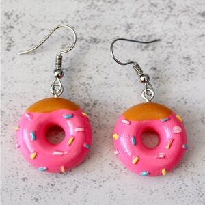 Playful Pink Donut Earrings